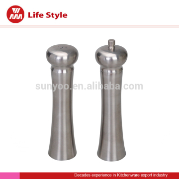 good quality and durable stainless steel salt cellar/shaker and pepper mill