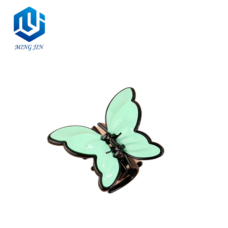 Hot sale Ins Korean Style Resin Hair Claw Colorful Butterfly Hair Clips For Girls