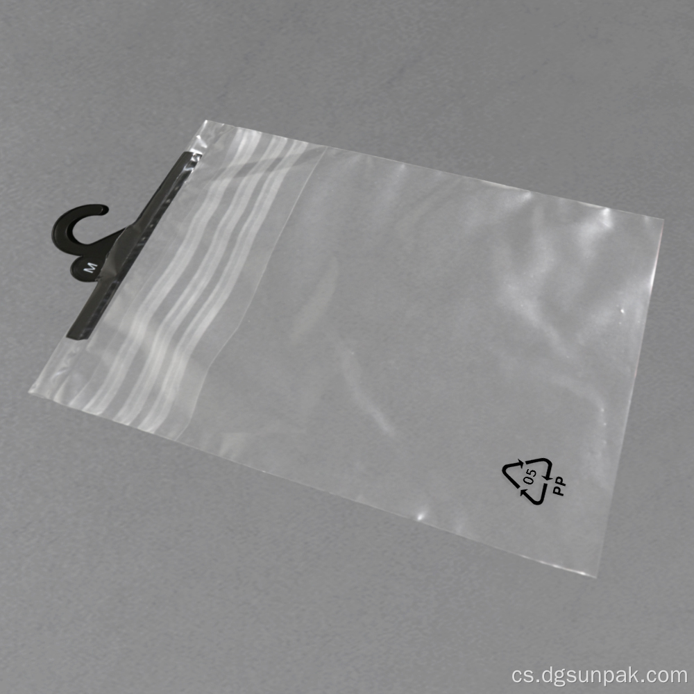 recyklované biologicky rozložitelné obalové polybagy s háčkem