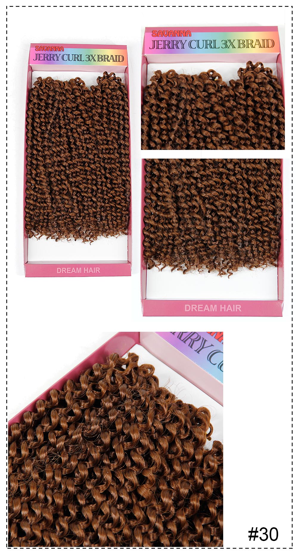 Synthetic Crochet Hair Jerry curly Hair Kinky Twist Braiding hair with Ombre Crochet Braid