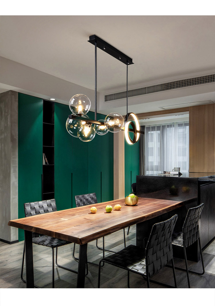 The linear pendant design makes it easy to hang and adjust to your desired height. The linear pendant design makes it easy to hang and adjust to your desired height.