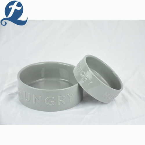 Portable Fashion Round Food Ceramic Pet Feeding Bowl