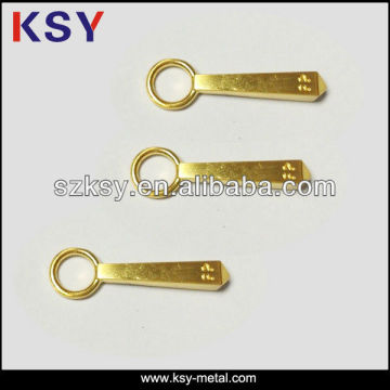 Shiny gold handbag zipper pull/metal zipper pull