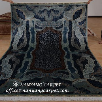 6.56'x9.84' Blue Handmade Turkish Silk Rug