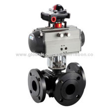 Ball valve, pneumatic three direct links