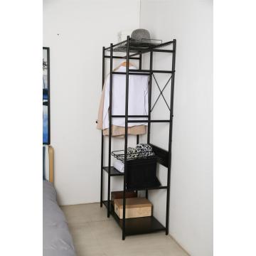 black wardrobe metal 3 layers shelves
