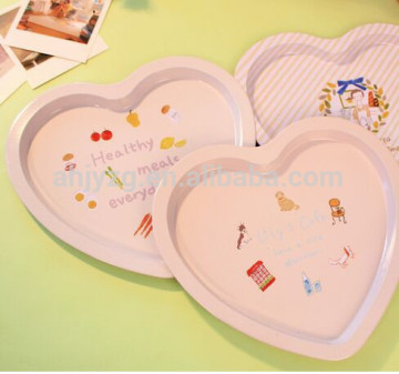 wholesale heart shaped rolling tin tray