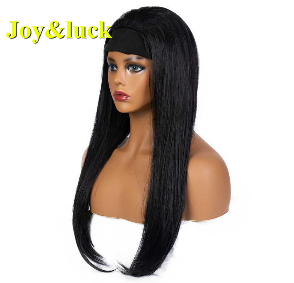 Black Head Band Wigs for Black Women Wholesale Prices Hairband Scarf Hair Long Natural Straight Headband Wig Synthetic Hair Wigs