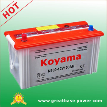 N100 Dry Charge Battery Explosion-Proof Dry Battery 12V100ah