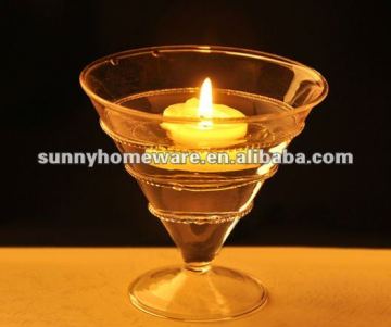 mouth blown glass decoration candle cup