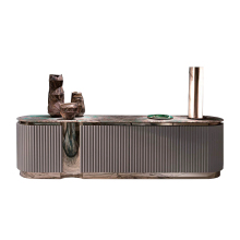 Modern Green Marble Sideboard with Acrylic Cabinet and Stainless Steel Base - Best Price on Amazon