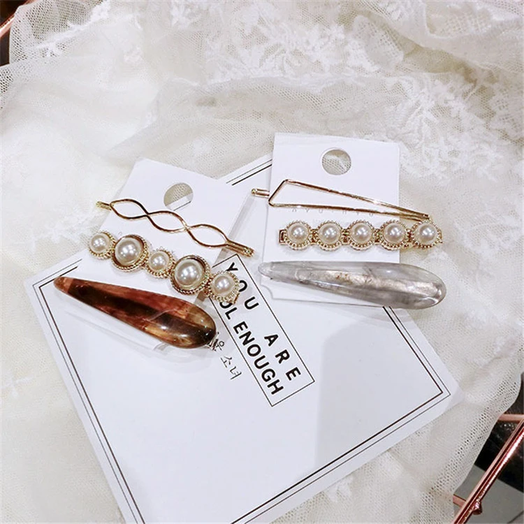 2018 Wholesale Promotion Gift Girls Customize Fashion Hair jewellery Accessories Hair Pin Leopard Crystal Flower Pearl Hairclip for Women