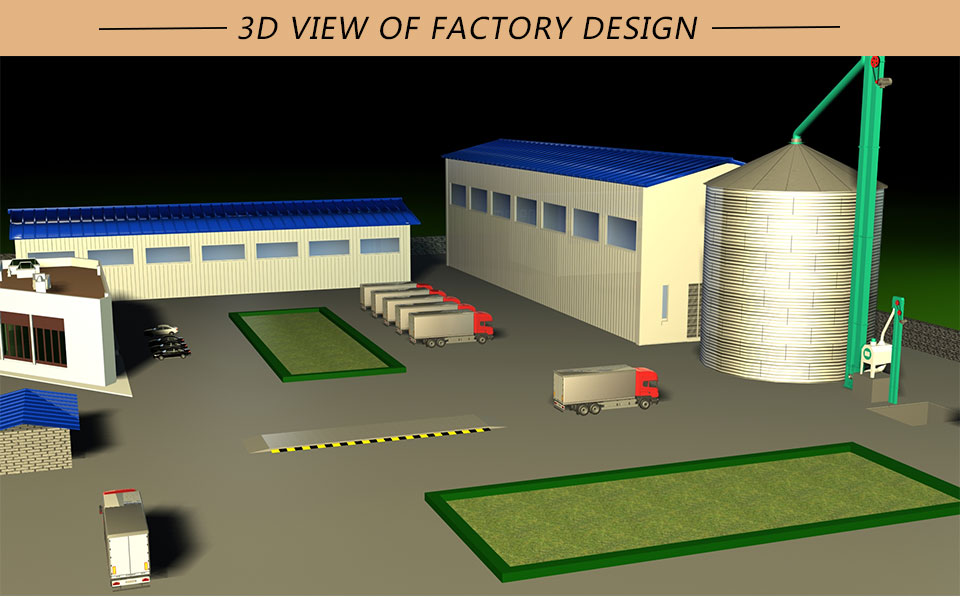 Mehl-Mühle-Silo-Fabrik-Layout Flour-Mill-Silo-Factory-Layout