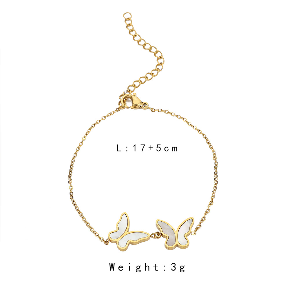 New arrival stainless steel golden butterfly pendant bracelet personality temperament luxury minimalist jewelry