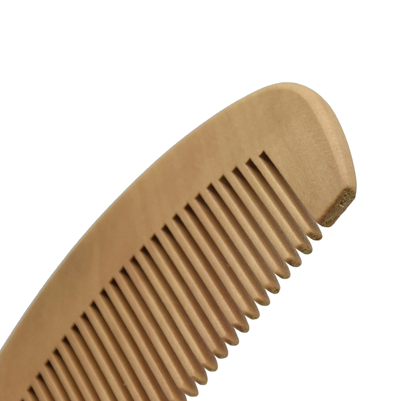 2021 Wholesale Hair Health Care Natural Peach Wood Comb Close Teeth Anti-Static Head Massage Home Use Barber Use