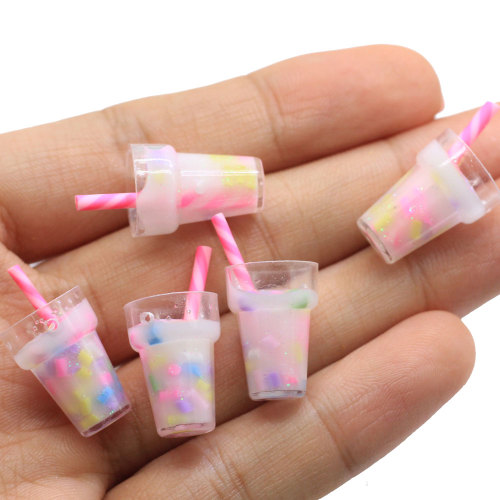 New 100Pcs 13*18mm Miniature Drinks Bottles Model Miniature Food Dollhouse Kitchen Kids Dolls Toys Cup Dangle for DIY Earring