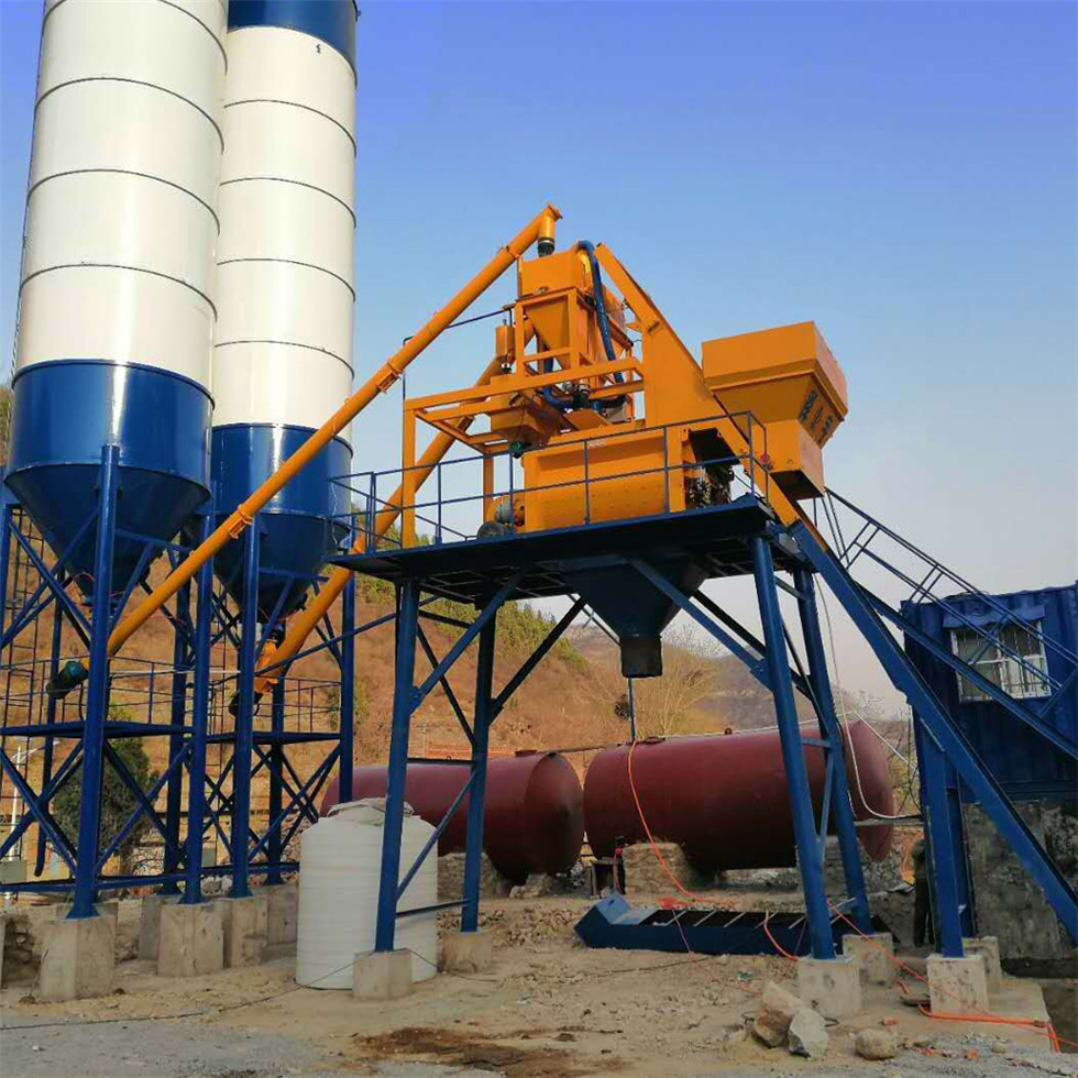 Stationary type Uzbekistan wet mix concrete batching plant