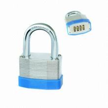 Resettable Steel Laminated Combination Padlock with 4 Dials Combination