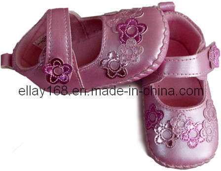 Baby Shoes with Beautiful Embroidery Flowers (BH-GB347)