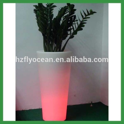 FO-9506 LED colorful plastic light flower pot with lithium battery