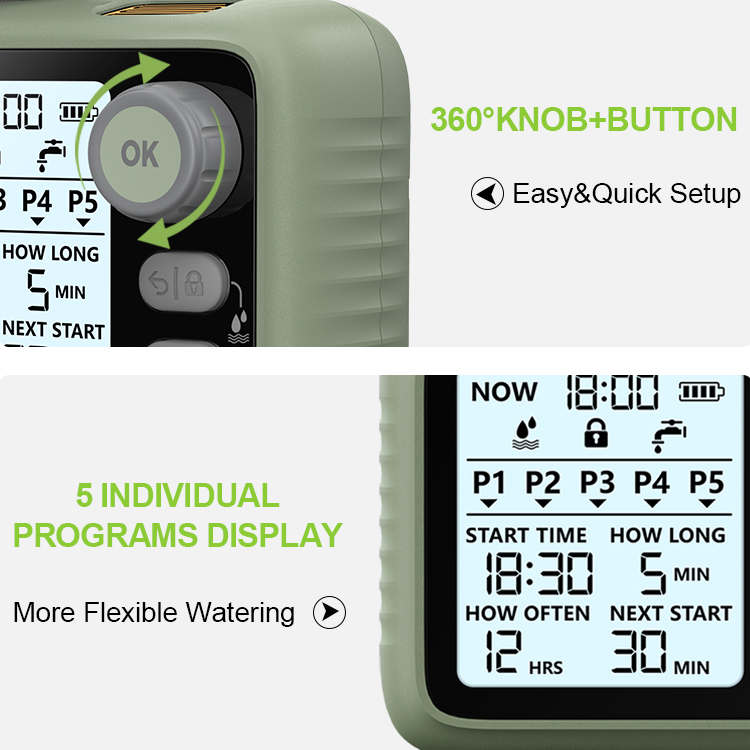 Automatic Backlit LCD Display Digital Smart Irrigation Water Timer Controller System For Outdoor Use