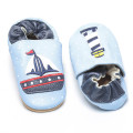 Blauwe pasgeboren baby zachte lederen schoenen