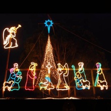 Church Wall Decorations: Lighted Christian LED Rope Light Silhouette Nativity Scene