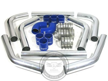 Universal 3'' Inch Aluminum Turbo Intercooler Pipe Kit Pipes Clamp Coupler