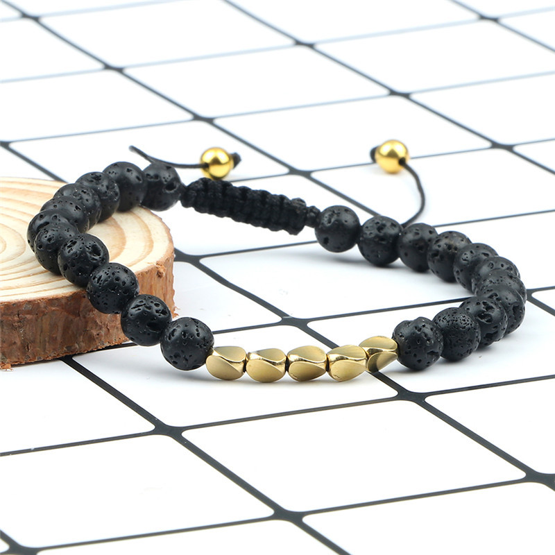 Bracelet perlé pour les hommes femmes 8 mm ajusté à l&#39;huile essentielle Anxiété aromathérapie Brangle bijoux Cadeaux