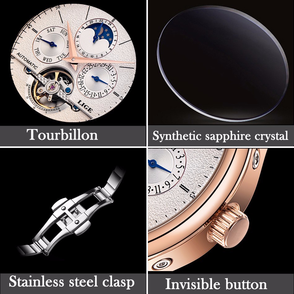 2021 Men Watches LIGE Brand Sport Watches For Mens Mechanical Clock Man Casual Military Waterproof Wrist Watch relogio masculino