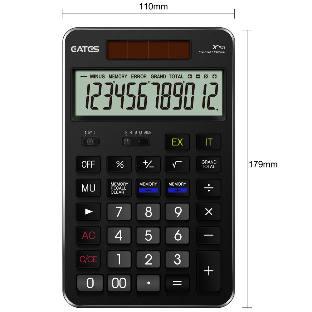 New Design 12 Digits Laser Engraving OEM LOGO Aluminum Calculator Gift Calculator