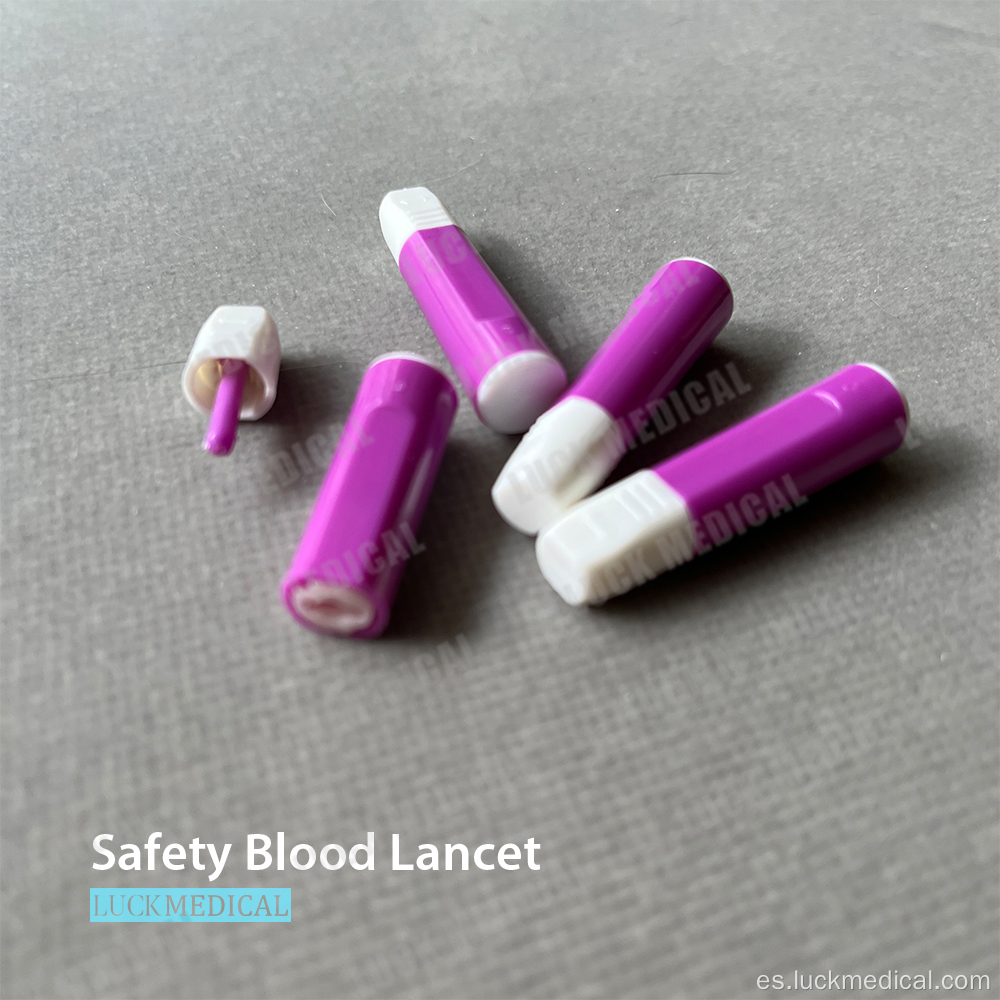Tipo de lápiz de seguridad de lanceta de sangre activada con botones