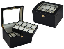 Black Wood Double-deck Watch Box