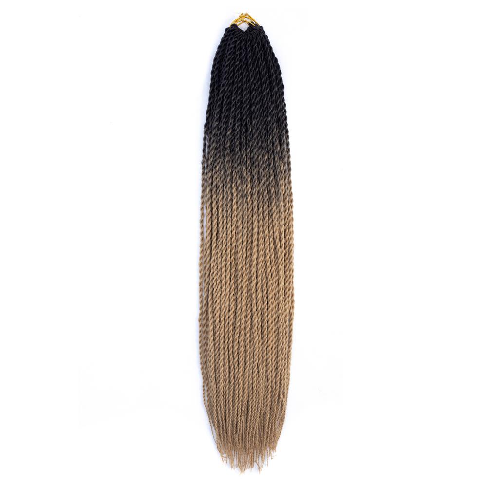 MYZYR 20inch Ombre Senegalese Twist Braiding Hair Crochet Braids Synthetic Crochet Hair Extensions Black Brown Women