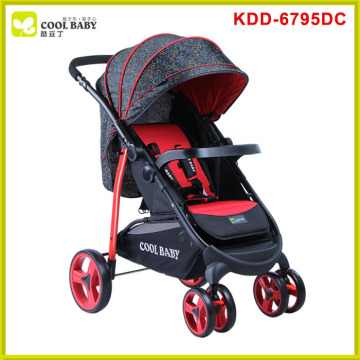New Model Baby Stroller Baby Carriage, Red Color Baby Pram Reversible Handle Bar