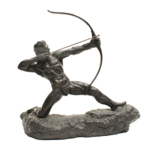 Outdoor decorative life size brass figure archery sculpture