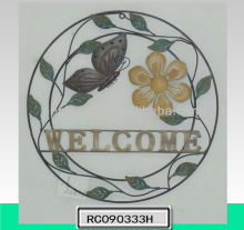 2013 New arrival burished metal home welcome letter