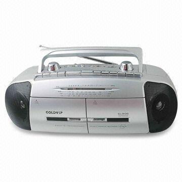 Portable Radio Cassette Player with Double Deck