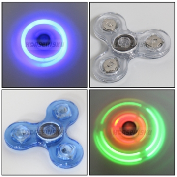 Flashing Light Tri Angle Crystal LED Hand Fidget Spinner For ADHD