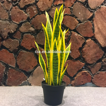 Hot sale artificial variegated mother in laws tongue, snake plant in pot