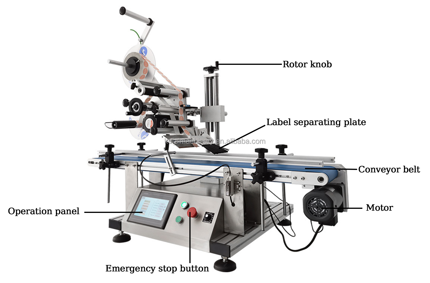 Kefai Full Automatic Flat Label Applicator Machine For Plastic Bottle ...