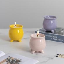 Wholesale Halloween Witch Pot Ceramic Candle Jars