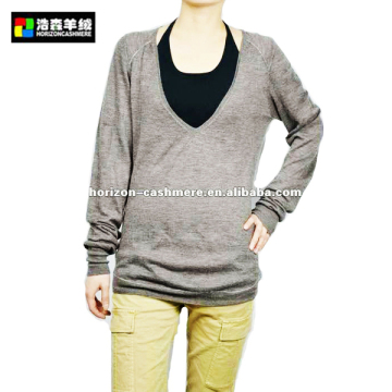 Deep V Neck Pullover, Basic Style Women Sweater