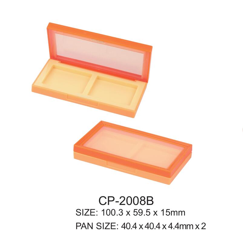 Quadratische Kunststoff-Lidschatten Zwei Godets Compact Case CP-2008B
