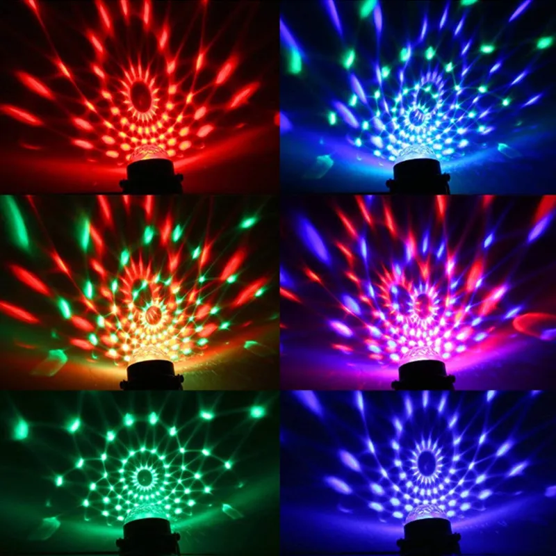 Remote Control Voice Controlled LED Crystal Magic Ball RGB Festive Disco Stage Christmas Projection Lights