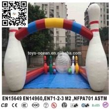 Giant inflatable bowling pins,inflatable human bowling game with sheet