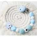 Animal Fox Silicone Wood Tanding Bead Pacifier Hållare