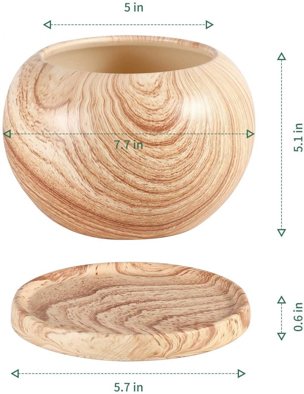 Bonsaï à récipient glacé 5 &quot;avec soucoupe de trou de drainage