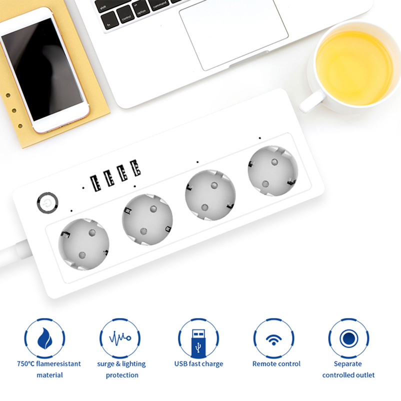 Chaoran Alexa Smart Home Echo WiFi Electrical Plugs and Sockets Multi EU Standard