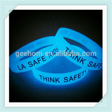 custom glow in dark silicone wristband